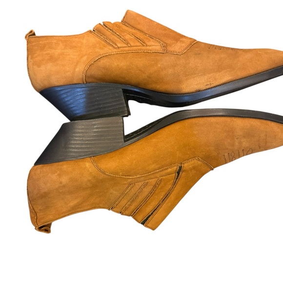 Maine Woods Women’s Vintage Tan Leather Cowboy Booties sz 10 - Picture 6 of 9